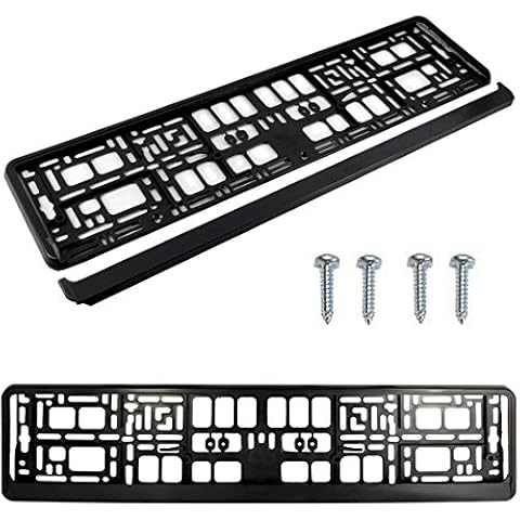 PAIR (2PCS) PURE BLACK MATT Car Registration License Number Plate Surround Holder Frame Surround Cover