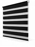 Funky Gadgets Day and Night Roller Blinds Dual Layer Fabric Zebra Blind Translucent or Blackout Vision Roller Shades No Drill Blinds Curtains for Windows and Doors Black, 94W x 165H cm
