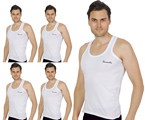 semantic Mens White Color Sando Vest - 100% Cotton - Size S, M, L, XL & XXL (Small, Medium, Large, Extra Large & Double XL) 70 to 115 cm - Available Single Pcs & Pack of 3 & 5 Option -Sando Baniyan-picture-20