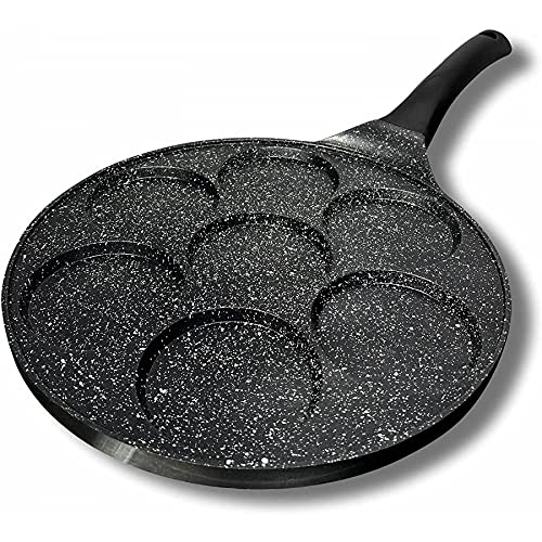 Poêle à Pancakes 26cm Façon Pierre Tous Feux Dont Induction sans PFOA Cuisson sans Matière Grasse Revêtement Antihadésif