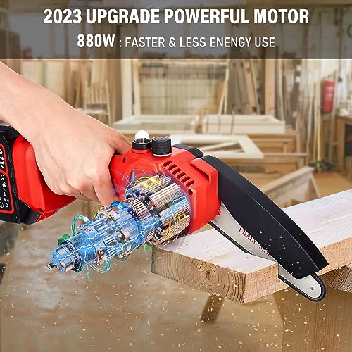 Image of Tietoc Mini Chainsaw 6-Inch with 2 Batteries, Electric Saw, Stocking Stuffers Christmas Birthday Gifts Present for women mom wife Adults, Cool Gadgets 2025