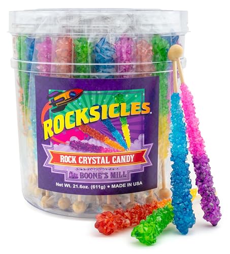 Boone's Mill Rocksicles - 36 Extra Large Rock Candy Sticks - Asso...