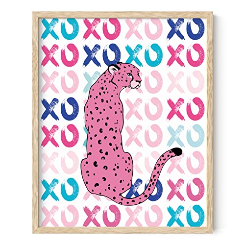 HAUS AND HUES Pink Aesthetic Preppy Wall Decor - Cute Posters for Room Aesthetic Pink Wall Art, Preppy Posters for Teen Girls Room (Beige Frame, 16x20)