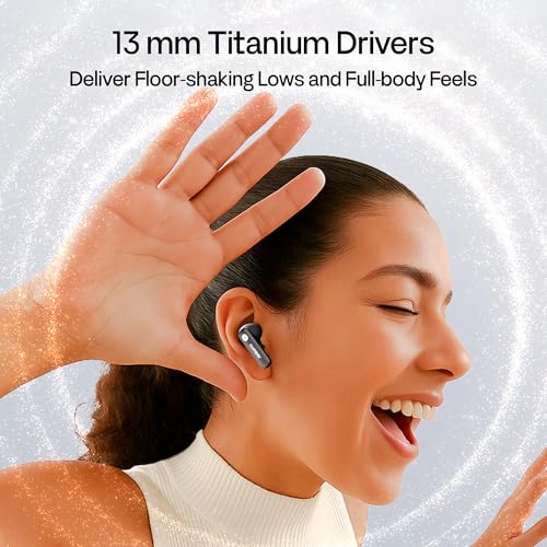 Image of Number Navo Buds Z1 TWS Earbuds | 72H Playtime | Digital Display Case | Quad-Mic ENC | Dual Pairing | Hi-Bass 13mm Drivers | Quick Charge | 35ms Low Latency | IPX5 | Touch Controls | (Summer Black)