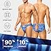 Arjen Kroos Men's Swim Briefs Sexy Bikini Swimwear Mens Funny Print Swimsuit Low Rise Swimming Briefs with Drawstring, Blue Leafs, Medium