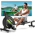 WENOKER Magnetisches Rudergerät für Zuhause: <30dB Leises Fitnessgerät für Wohnungen, hochkant gelagert & Platzsparend mit 160kg Tragkraft, App-Anbindung (Kinomap) & 16 Widerstandsstufen