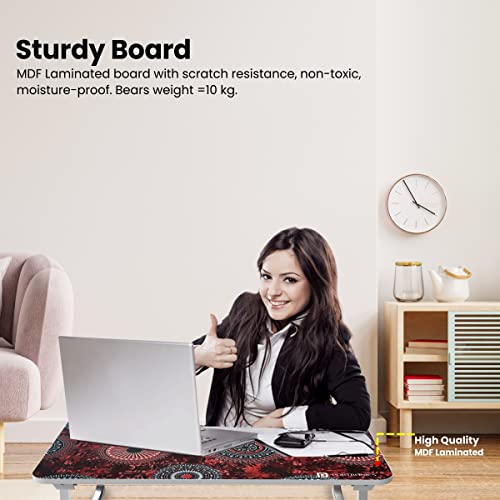 Image of Portronics My Buddy J Portable /Foldable Laptop Table with Laminated MDF Board, Aluminium Legs, Anti-Skid Grip, Supports Upto 17 inch Laptop(Red)