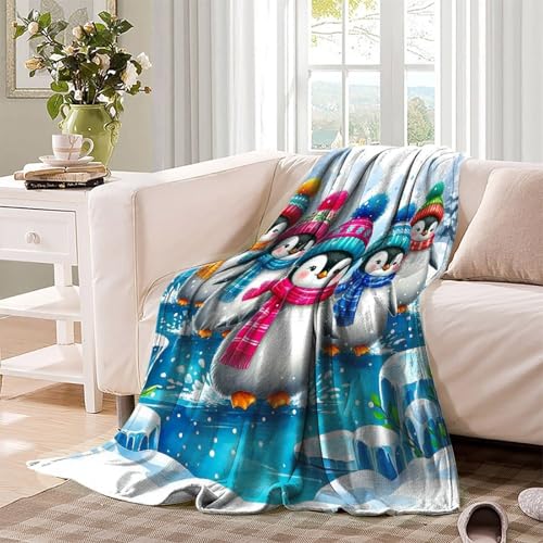 Couverture pingouin idée cadeau originale plaid doux lit microfibre pour anniversaire ado - 4