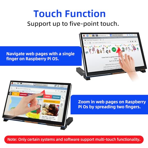 Image of 7 Inch Touchscreen MIPI DSI Display Compatible with Raspberry Pi 5 /4 /3 /B+ /A+, 800x480 Pixel Capacitive Screen, Driver-Free DSI Port
