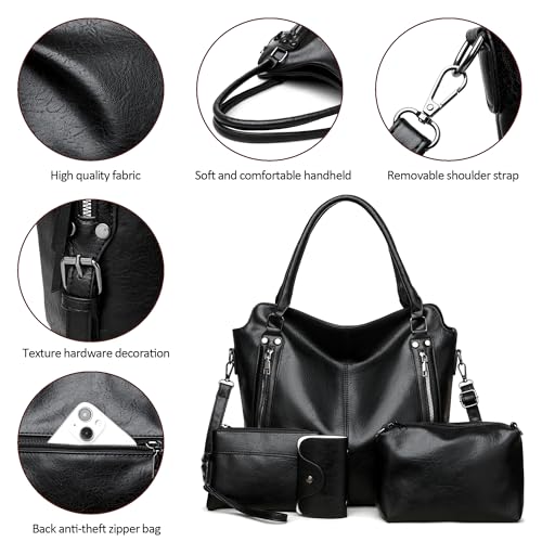 Image of 2E-youth Purses for Women Large Tote Women's Handbag Set Faux Leather Hobo Crossbody Bag 4pcs