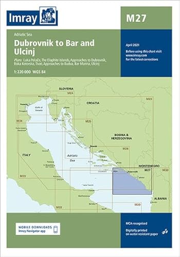 Imray Chart M27: Dubrovnik to Bar and Ulcinj (M Series)