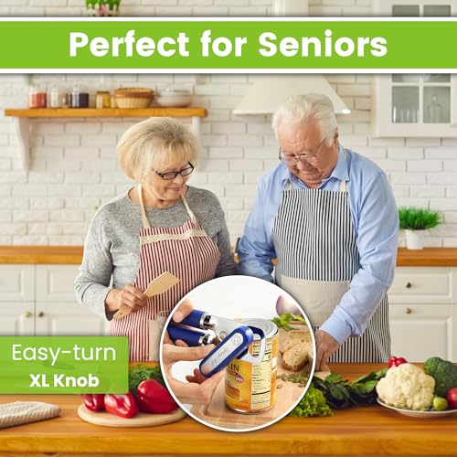Image of Spring Chef Stainless Steel Manual Can Opener w /Soft Grip Handle, Sapphire