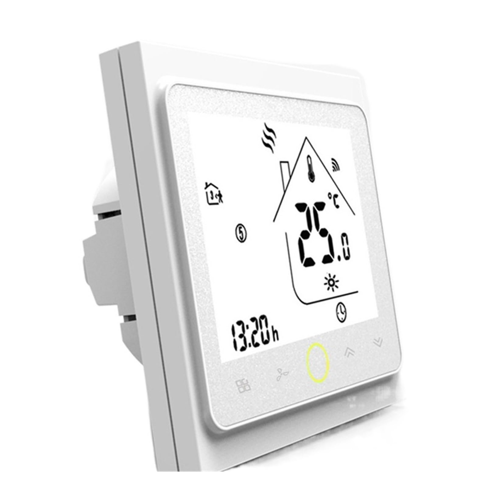 Inteligentny termostat pokojowy WiFi dotykowy Temperatura Pilot zdalnego sterowania Ogrzewanie Klimatyzacja Termostat(BAC002-2-White)