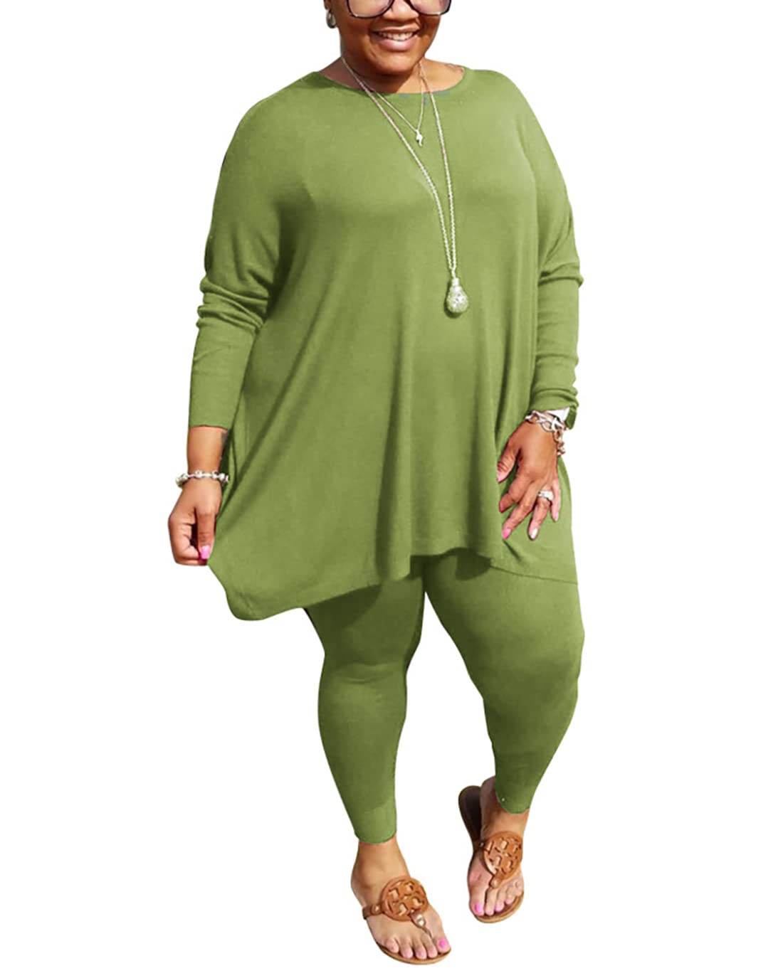 Plus Size Piece Outfits For Women Sweatsuit Long Sleeve