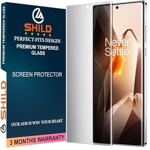 Image of SHILD Privacy UV Tempered Glass for OnePlus 13 (6.82 Inch) | Anti-Spy Curved Screen Protector | 9H Hardness | Ultrasonic Fingerprint Compatible | HD Clarity | Bubble Free UV Installation | Case Friendly