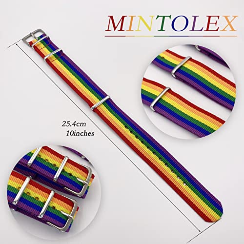 LGBT Pride Bracelet for Bisexual Lesbian Gay LGBTQ Pride Bracelets Handmade Nylon Adjustable Wristband Watch Band Rainbow Bracelets for Women Men Parade Bulk Multiple Pack2