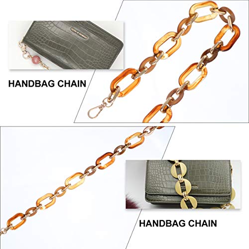 Amosfun Handbag Strap Chain Resin Acrylic DIY Bag Replacement Chain with Metal Buckles for Woman Cross Body Bag Purse Strap Charms Supply(Coffee) - Image 3