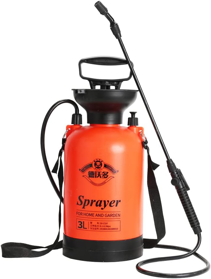 3L Pump Preesure Sprayer, 0.8 Gallon Hose Sprayer with Bottle, Backpack Sprayer in Garden & Lawn, Water Sprayer with Pressure Relief Valve Adjustable Shoulder Strap for Yard Watering Cleaning