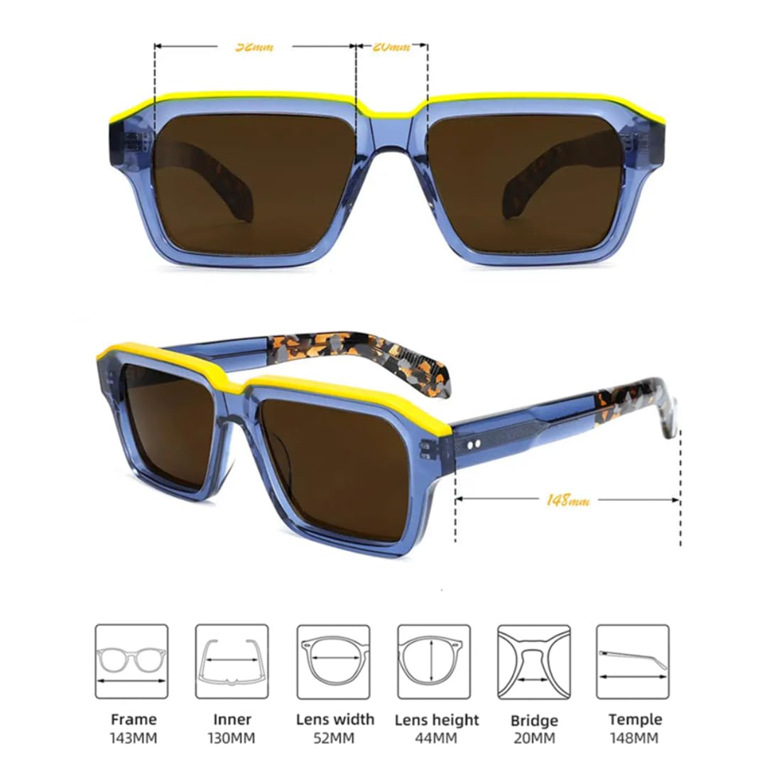 Uv400 - Gafas de sol polarizadas para mujer, estilo retro, acetato grueso