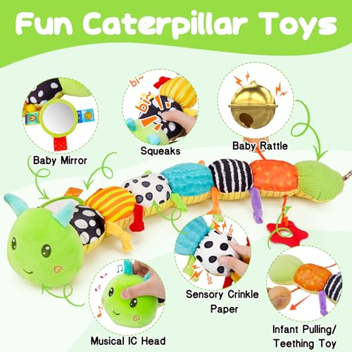 Melodyinn LT5929-4 Baby Sensory Toy 0-6 Month Music Animal Stuffed Plush Caterpillar Toy thumb #2