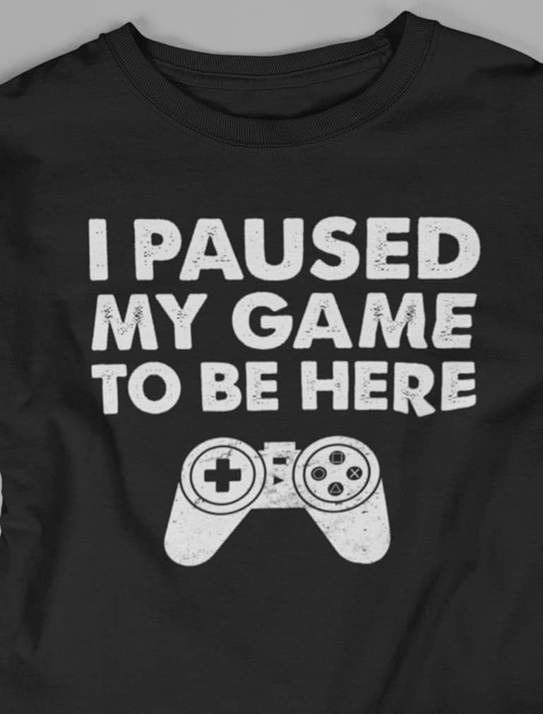I Paused My Game to be Here Long Sleeve T-Shirt Youth Kids Gaming Apparel : Clothing, Shoes & Jewelry
