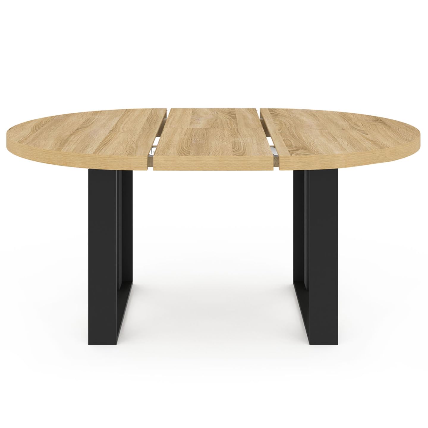 IDMarket - Table à Manger Extensible Ronde Phoenix 4-6 Personnes Bois et Noir 110-150 cm