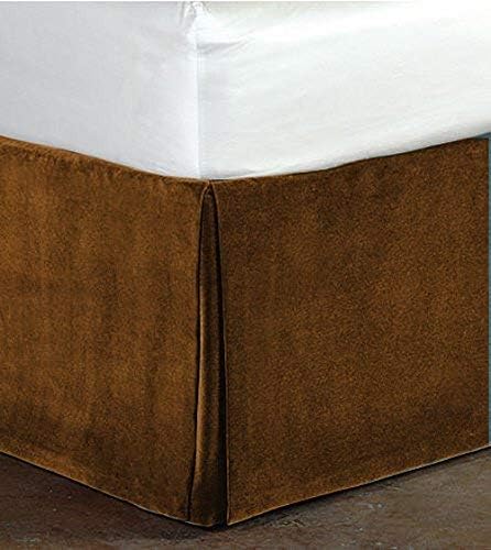 Wrap Around Bed Skirt Peacock Green Color Valvet Bed Skirt 13 inch Drop Length Bed Skirt Dust Ruffle with Split Corners Queen XL. (60 x 84)