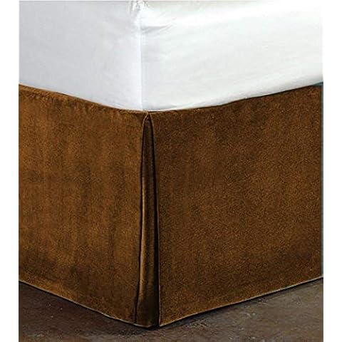BEDDING ZONE King Velvet Bed Skirt Cover