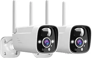 3MP 15000 mAh Security Outdoor Cameras Wireless with Spotlight and Siren, Night Owl Wireless Security Camera System with IP65, 2 Way Talk, Compatible with Alexa, No Monthly Fee, AI Detection - 2 Pack asin的图片