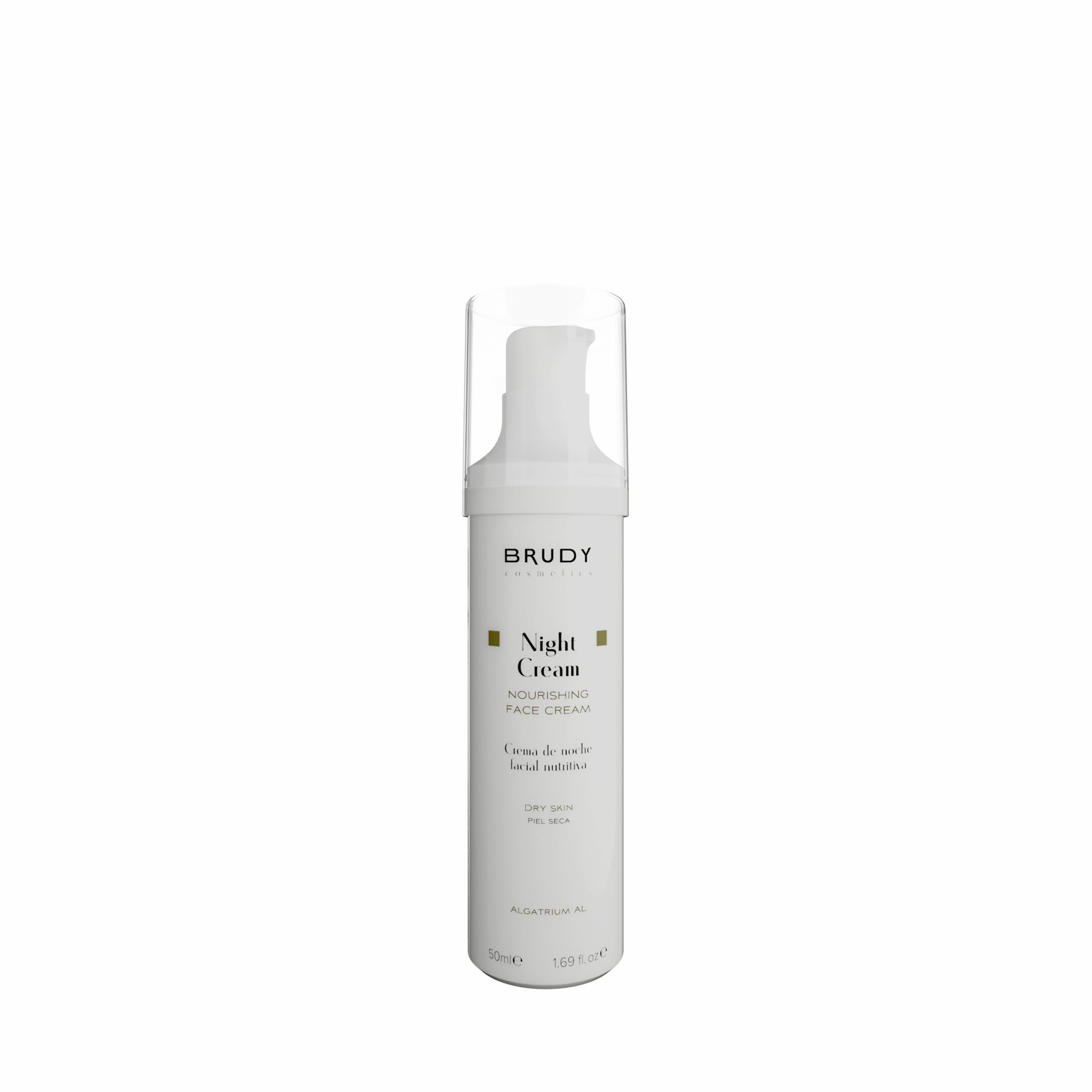 BRUDY COSMETICS - Crema Facial de Noche para Piel Seca – Hidratación y Nutrición Intensiva con Ácido Hialurónico, Neuvachiol y Aceites Vegetales – Rápida Absorción - Vegano - 50 ml