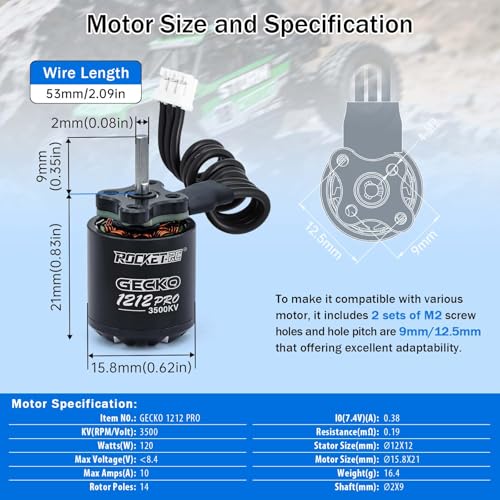 Motor Outrunner 1212 Pro 3500KV combo ESC 25A para coche RC Crawler 1/24 4