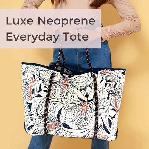POPUPS Large Neoprene Tote Bag for Women - Printed Everyday Designer Handbag2