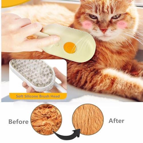 Image of Cleaning Slicker Brush, Cat Brush with Release Button, Dog Shedding for Grooming, Cat Comb Pet Massage Tool Suitable for Long or Short Pet Hair Cleaner, Removes Tangles & Loose Fur（Square）
