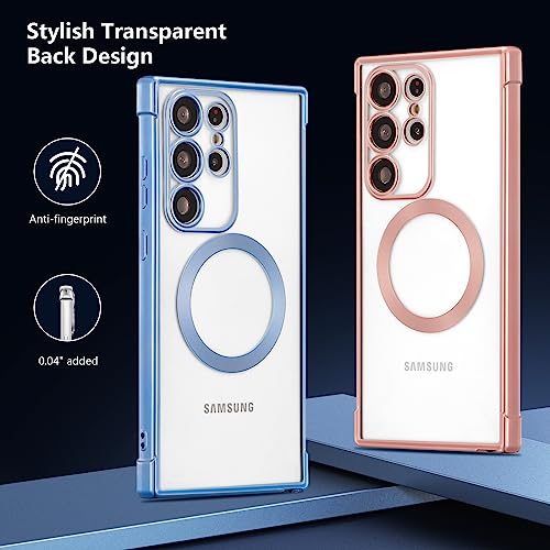 Coque fine plaquée antichoc pour Samsung S23 transparente et rose