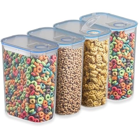 ZENOC Cereal Storage Containers Set of 4 Cover