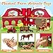 Red Barn Toys for Toddlers 1-3, Farm Animal Figures Playset with Tractor for 2 3 4 5 Year Old Kids, Musical Preschool Montessori STEM Learning Toys, Easter Christmas Birthday Gifts for Boys Girls