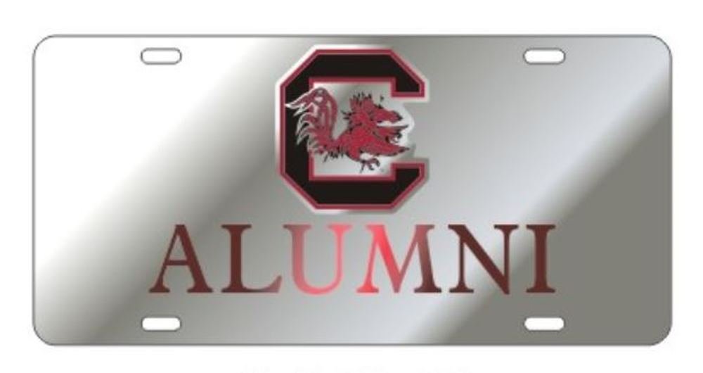 SOUTH CAROLINA GAMECOCKS Laser Cut Inlaid Mirrored Silver ALUMNI Plate