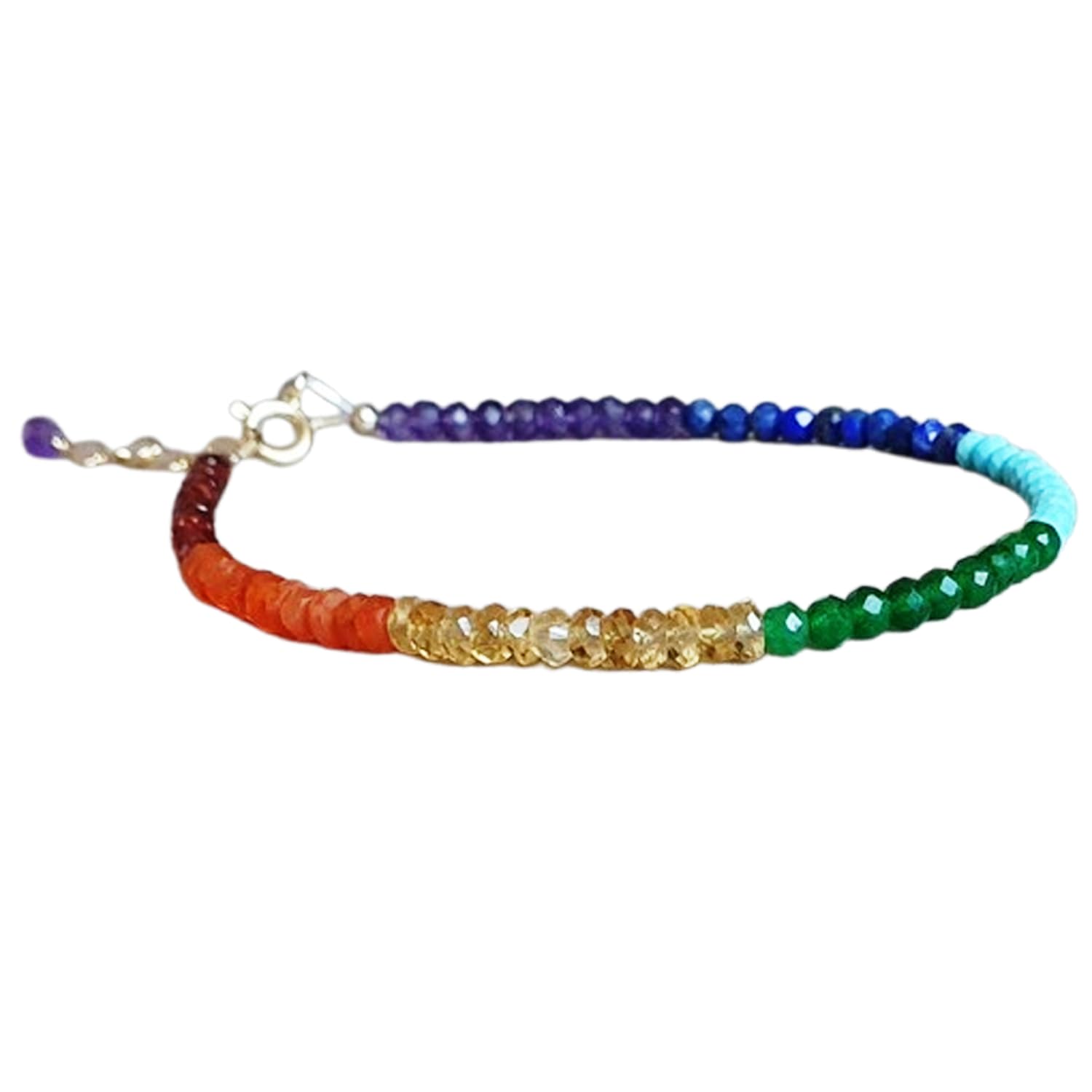 Pulsera de 7 chakras ajustable un regalo espiritual perfecto con plata 7