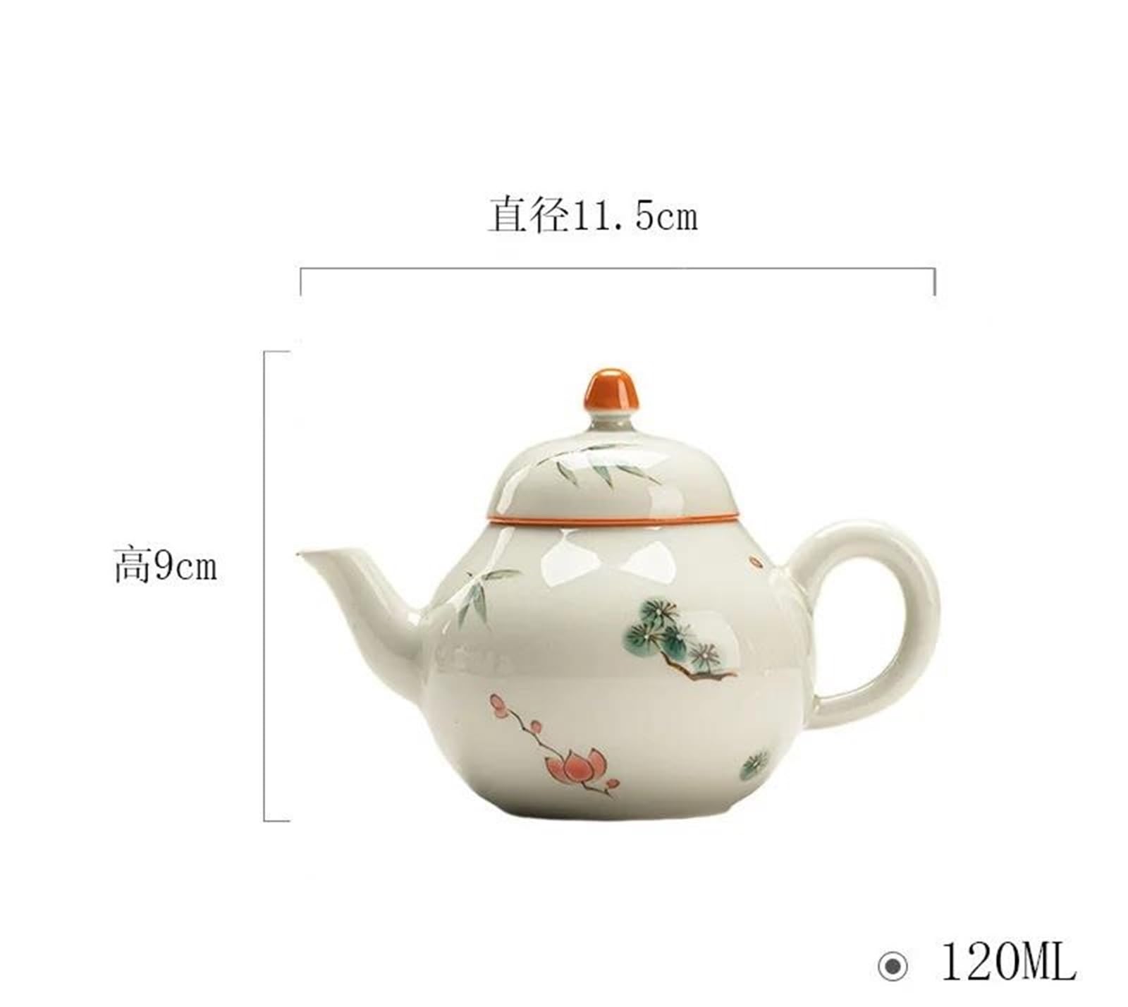 Zestaw do herbaty dla dorosłych, czajnik sosnowy, zestaw do ceremonii parzenia herbaty, mleko oolong, tie guan yin, jaśmin, typ naczyń do herbaty, 110 ml, ręcznie malowana ceramika, przenośne zestaw