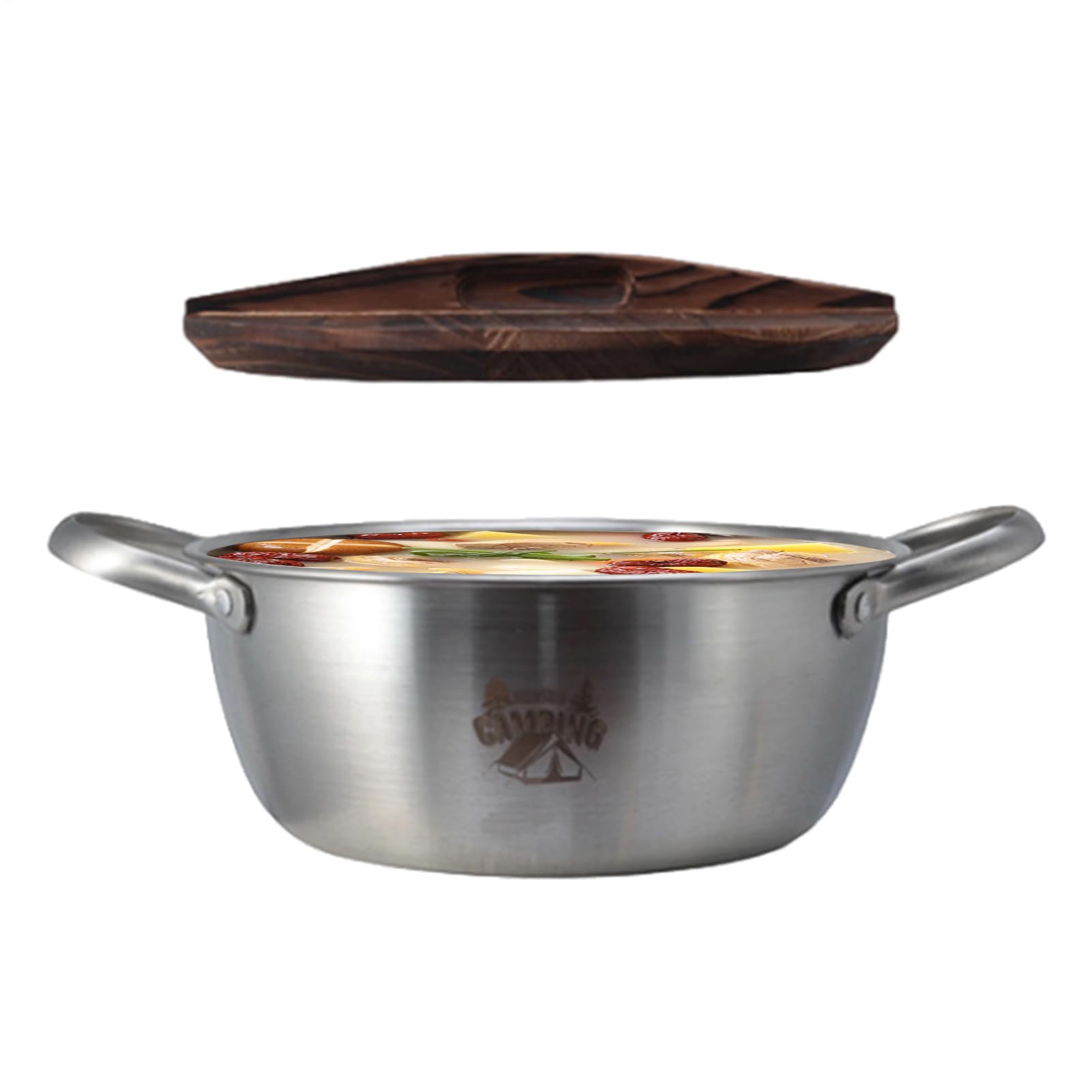 Olla de campamento SCOLDPOT de fondo plano que evita vuelcos en cocinas de exterior