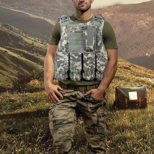Chaleco de paintball ajustable y transpirable con paneles modulares porta accesorios 3