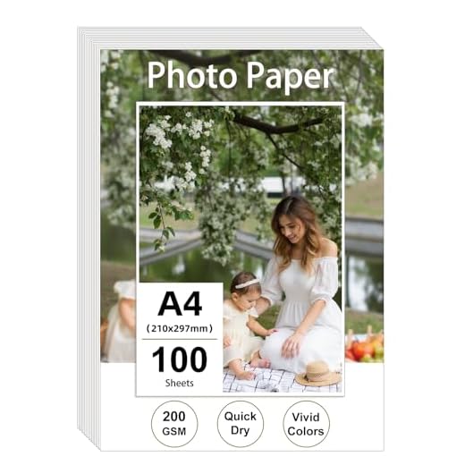 Ditwis 100 Blatt Fotopapier A4 200g/m², Glänzend Druckerpapier (21 x 29,7 cm) für Drucker, Dickes Papier zum Drucken für Fotos, Bildern, Flyern