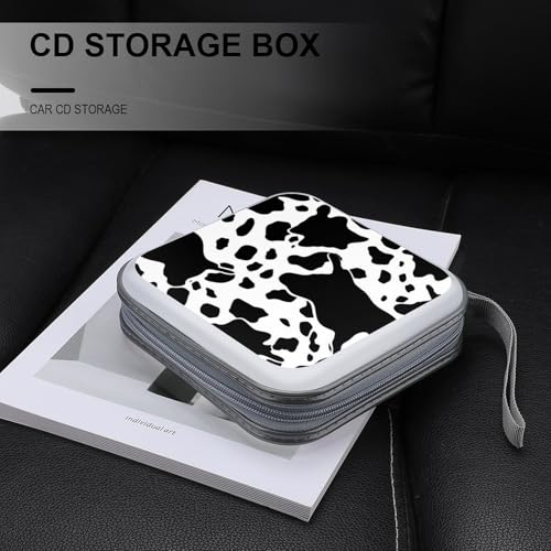 Étui à CD rigide compact imprimé vache noir et blanc style original - 5
