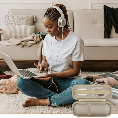 Elonbo Carrying Case ​for Beats Pill Wireless Bluetooth Speaker, Beats Pill Portable Speaker Travel Bag Storage Holder, Mesh Pocket Fits Charger, Champagne Gold - Image 6