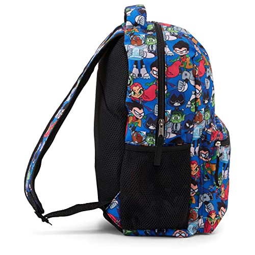 Teen Titans Go! Allover Backpack - Beast Boy, Raven, Cybord, Robin And Silkie - Teen Titans Go! School Bookbag (Blue) #TOP2