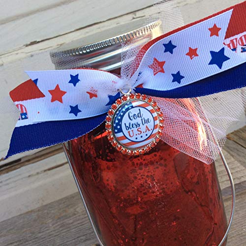 Illuminated Patriotic Mason Jar Decor - God Bless the USA Light-Up Home Accent - Image 3