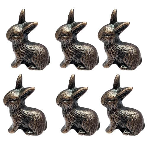 collectiblesBuy Antique Bunny Rabbit Look Cabinet Knobs Pulls for Kitchen Metal Drawer Knobs Cupboard Closet Wardrobe Handle Cupboard Dressing Table Door Decor (1 inches, 6, Piece)