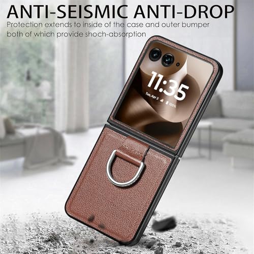 Coque Razr Plus 2023 antichoc cuir avec anneau de support