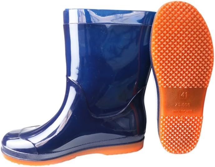 CLSQLXYJZC Lightweight Mid Calf Anti Slip Waterproof Rubber Fishing Rain Boot for Men, Outdoor Garden Work PVC Breathable Rain Boots, for Gardening Farming Camping Fishing and Yard Working