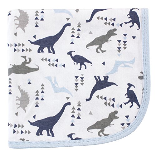Image of Touched by Nature Unisex Baby Organic Cotton Swaddle, Receiving and Multi-purpose Blanket, Dino, One Size